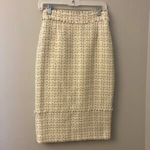 Badgley Mischka Cream Pencil Skirt